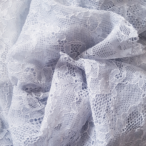 ZARA Blue Gray Ruffle Lace Cropped Top - Picture 7 of 10